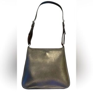 COLE HAAN Vintage Purse Bag Hobo Shoulder Black Leather Buckle Structured Medium